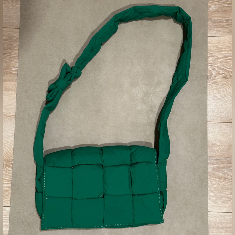 Woven nylon crossbody bag